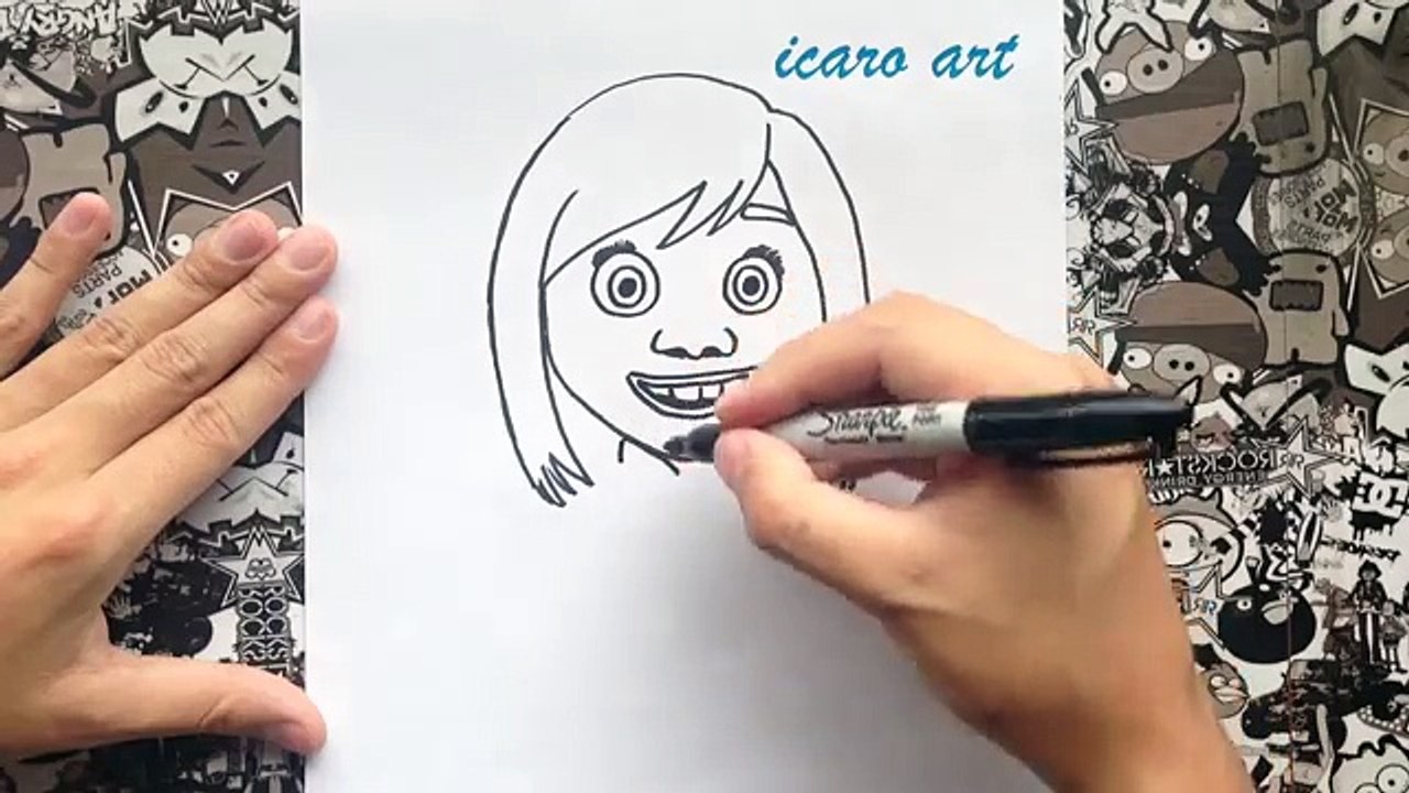 Como dibujar a riley de intensamente | how to draw riley inside out ...