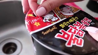 SCARY INSTANT FIRE NOODLE CHALLENGE!!! (EXTREMELY SPICY