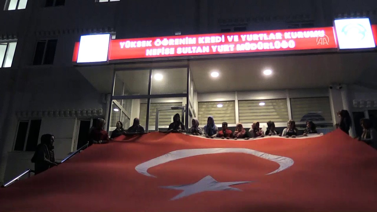 KYK yurtlarındaki öğrenciler İsrail'i protesto etti - KARAMAN