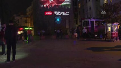 Kudüs" Mitinginin Afişi Galata Kulesi'ne Yansıtıldı - İstanbul