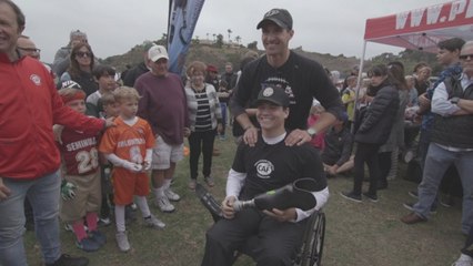 Drew Brees surprises Alex Ruiz with a prosthetic leg