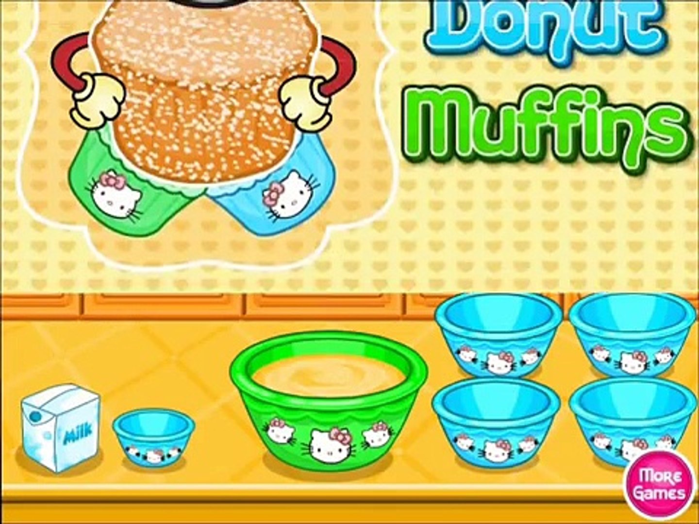 Hello Kitty Donut Muffins gameplay-the most delicious cooking game - video  Dailymotion