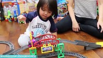 Playing Thomas & Friends Toy Trains! Race Day Relay Set and Over-Under Tidmouth Bridge Playtime