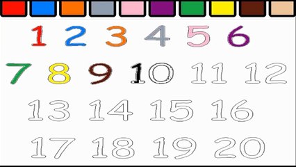 Painting Pages Numbers From 1 to 20 for Toddlers Speed Coloring Clip