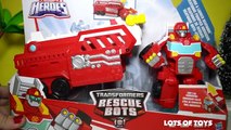 Dragon & Fire Truck!! Transformers Rescue Bots Hook & Ladder Heatwave, Drake the Dragon Bot
