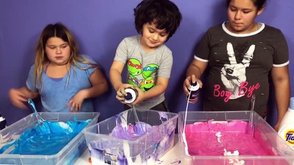 MAKING SLIME WITH OUR BROTHER - DIY GIANT FLUFFY UNICORN SLIME