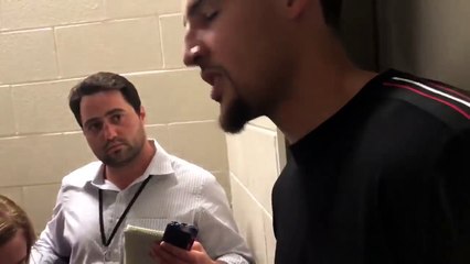 Klay Thompson discusses his rough night / Warriors vs Rockets Game 2