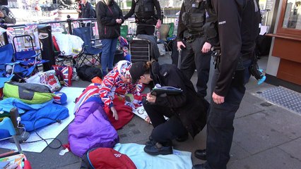 Police inspect camping royal wedding super-fans in Windsor