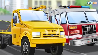 Camion de pompiers, Tracteur, Voiture de course - Dessins animés pour les plus petits