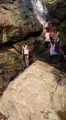 Always take extra care when you are on waterfalls..!!oh My god...!!!