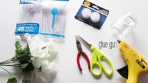 DIY Rose Nightlight - Luz de Noche /Mothers Day Gift Idea - (Plastic Spoons)