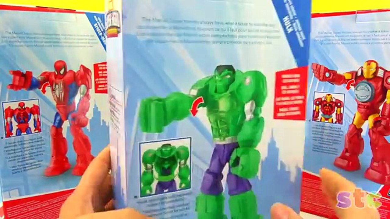 Playskool Heroes Mega Armadura de Spiderman Hulk y Iron Man