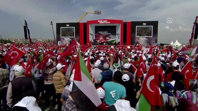 'Zulme Lanet Kudüs'e Destek' mitingi - TGTV Başkanı Hamza Akbulut (1) - İSTANBUL