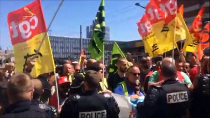 Nancy Les cheminots manifestent pendant la venue du Premier ministre