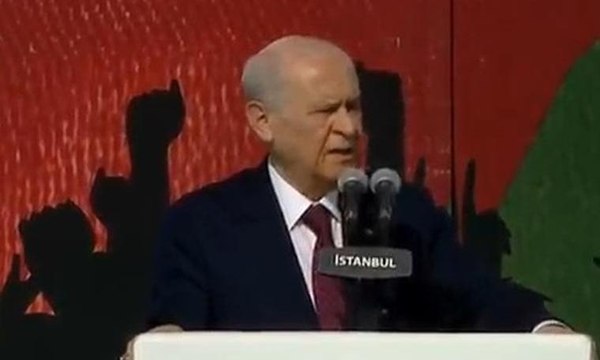 Bahçeli'den Kudüs Mitinginde 'Cumhur İttifakı' propagandası