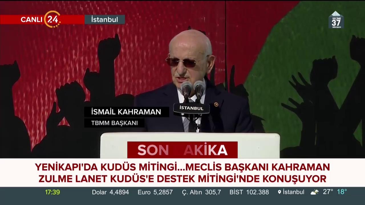 İsmail Kahraman konuşma yapıyor