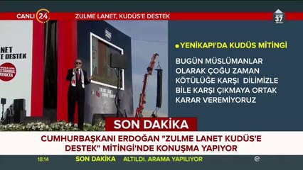 Cumhurbaşkanı Erdoğan, Yenikapı mitinginde konuşma yapıyor