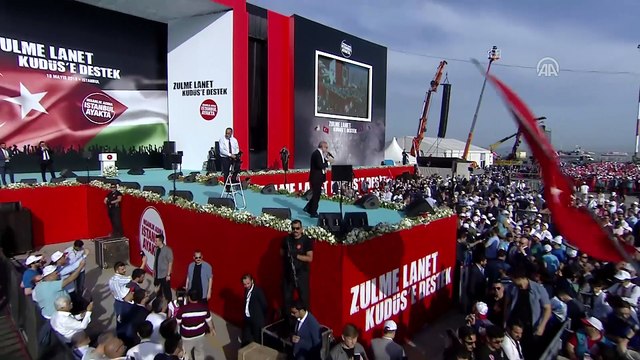 'Zulme Lanet Kudüs'e Destek' mitingi - Cumhurbaşkanı Erdoğan (2) - İSTANBUL