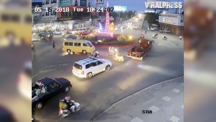 Truck Flattens Six Motorcyclists