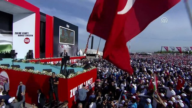 'Zulme Lanet Kudüs'e Destek' mitingi - Cumhurbaşkanı Erdoğan (3) - İSTANBUL