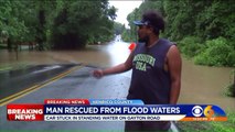 Trapped Driver Rescued from Flooded Virginia Road