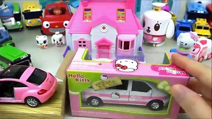 Hello Kitty car toys camping bus and Ambulance Pororo Robocar Poli toys