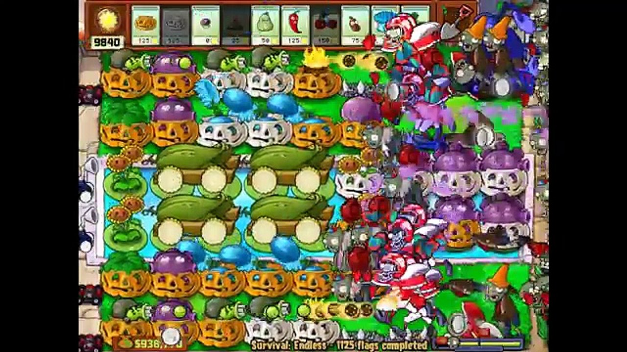 Plants vs. Zombies Survival Endless Flags 1124 -- 1127