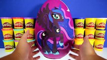 GIANT PRINCESS LUNA Surprise Egg Play Doh - My Little Pony Toys Shopkins Unicorno Fashems
