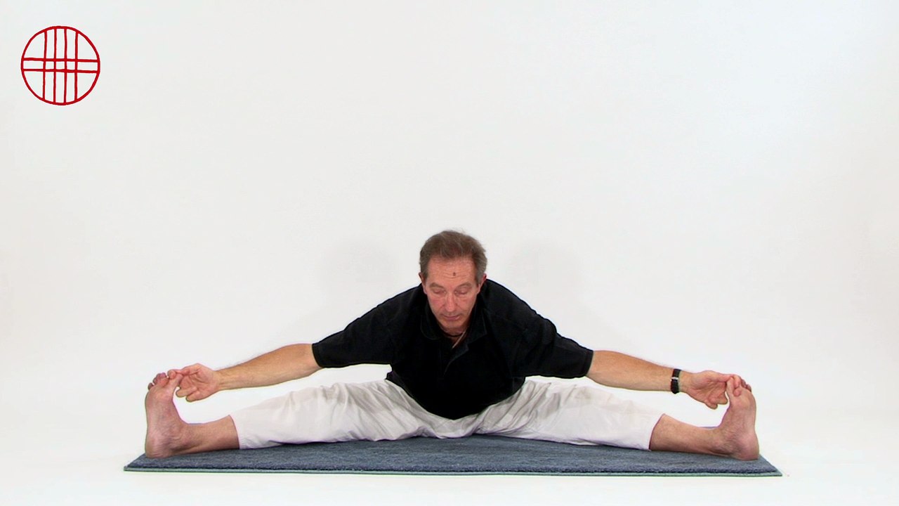 Posture yoga : la position du grand angle.