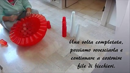 Tutorial Babbo Natale con lavoretto con bicchieri di plastica - Santa Claus with glasses