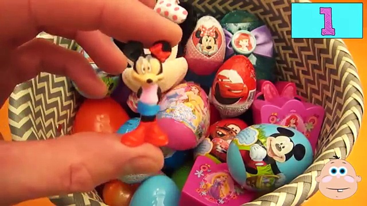 NEW 50 DISNEY Surprise Egg Opening! Pixar Cars Princess Mickey Minnie Mouse Monsters University