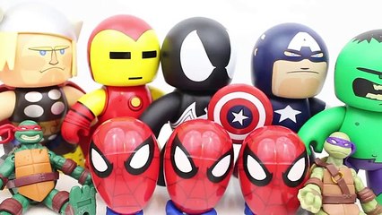 Venom Gooey Spider Man Surprise Eggs for the Ninja Turtles The Avengers to the Rescue