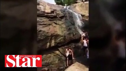 Şelalede hatıra fotoğrafı çektirirken uçurumdan düştü