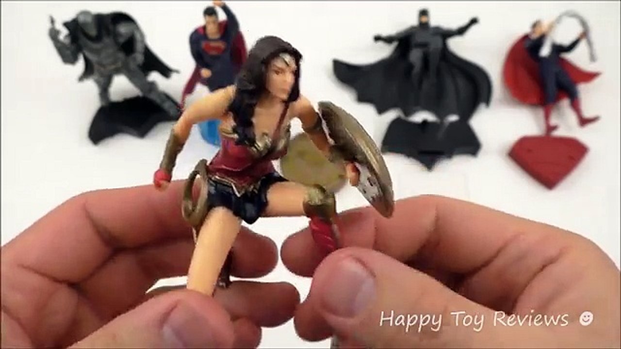 2016 KFC BATMAN V SUPERMAN DAWN OF JUSTICE MOVIE DC COMICS SET OF 5 KIDS MEAL TOYS COLLECTION REVIEW