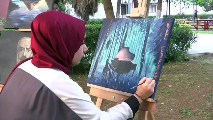 Okul harçlığını yaptığı tablolardan çıkarıyor - SAMSUN