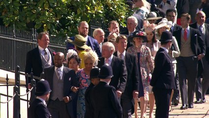 Royal Wedding: James Haskell and Chloe Madeley arrive