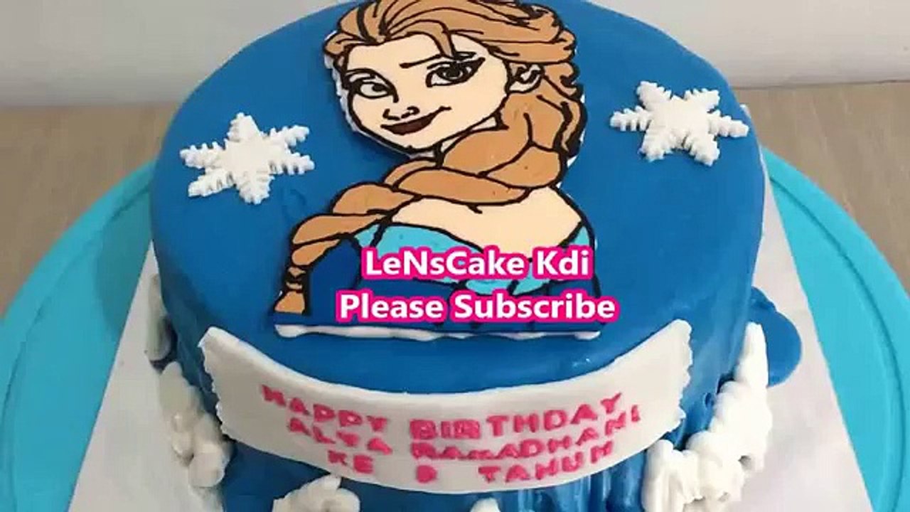 Cara Membuat Kue Ulang Tahun Frozen Buttercream Transfer Steam