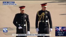 Le prince Harry arrive avec son frère William à la chapelle Saint-Georges