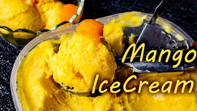 Mango Ice Cream Recipe| How To Make Mango Ice Cream| Easy Home-made Mango Ice Cream Recipe