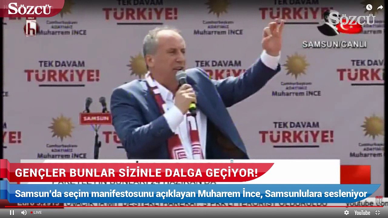 Muharrem İnce Gençler bunlar sizinle dalga geçiyor, kendinizle dalga geçtirmeyin