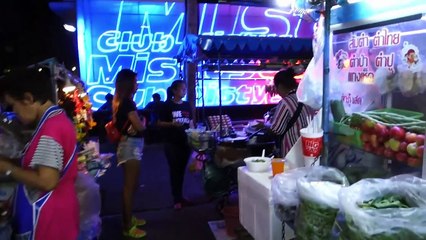 Street Food and Girls on Secret Alleyway in Pattaya Thailand