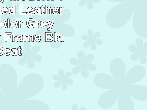 Mid Century Modern Tufted Bonded Leather Sofa in Color Grey Black Grey Frame Black