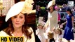 Kate Middleton Stuns In Cream Dress As Arrives With Kids At Royal Wedding