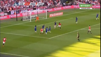 CƠ HỘI! Cú dứt điểm ngoài vòng cấm của Matic quá thiếu chính xác, bóng đi nhẹ và chệch cột dọc.