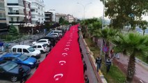 Samsun sahili ay-yıldız...1919 metrelik Türk bayrağı açıldı
