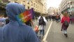 Miembros del colectivo LGTBI de Turquía celebran en Bélgica el día del Orgullo Gay