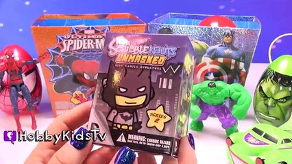 Learn with SPIDERMAN and HULK Buckets Filled with Surprise Toys by HobbyKidsTV
