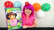 Coloring Dora The Explorer Nickelodeon GIANT Coloring Book Page Crayola Crayons | KiMMi THE CLOWN