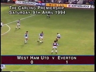 West Ham United - Everton 09-04-1994 Premier League