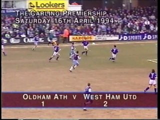Oldham Athletic - West Ham United 16-04-1994 Premier League